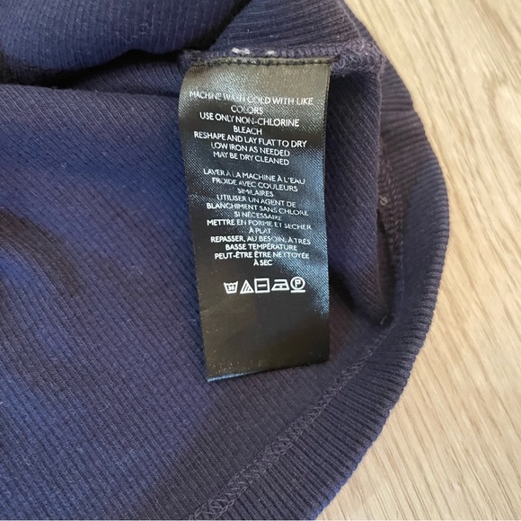 Maeve Anthropologie Ribbed Ruffle Tank Top in Navy - Picture 12 of 12